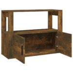 vidaXL Komoda dymový dub 80x30x60 cm spracované drevo – Obrázok 7