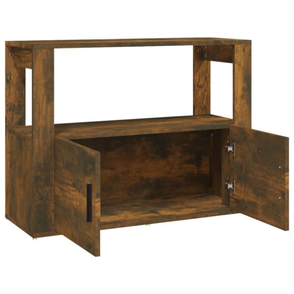 vidaXL Komoda dymový dub 80x30x60 cm spracované drevo – Obrázok 7