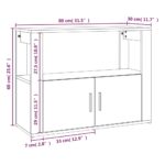 vidaXL Komoda dymový dub 80x30x60 cm spracované drevo – Obrázok 10
