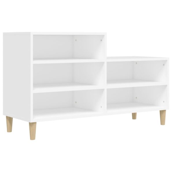 vidaXL Botník biely 102x36x60 cm spracované drevo – Obrázok 2