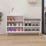 vidaXL Botník biely 102x36x60 cm spracované drevo – Obrázok 3
