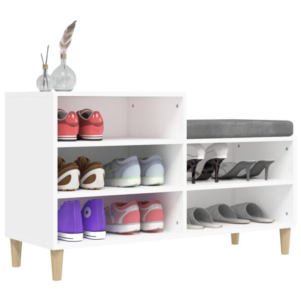 vidaXL Botník biely 102x36x60 cm spracované drevo – Obrázok 4