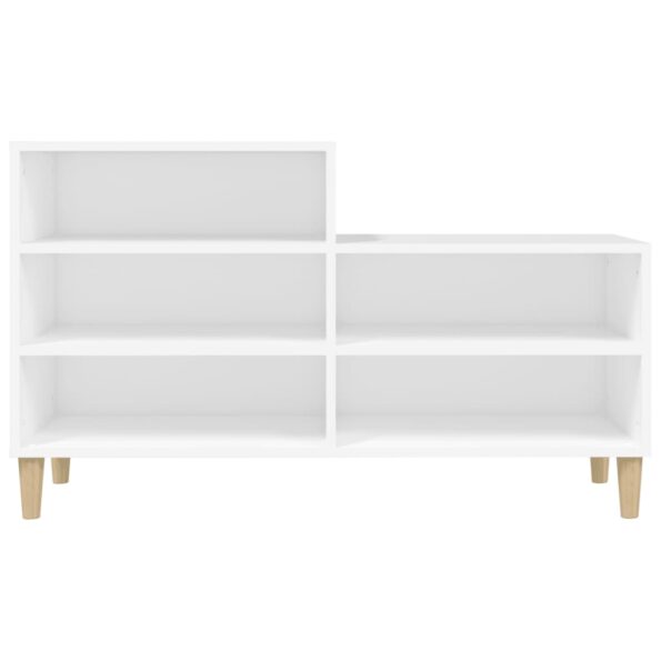 vidaXL Botník biely 102x36x60 cm spracované drevo – Obrázok 5
