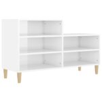 vidaXL Botník lesklý biely 102x36x60 cm spracované drevo – Obrázok 2