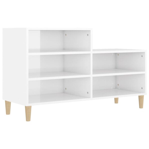 vidaXL Botník lesklý biely 102x36x60 cm spracované drevo – Obrázok 2
