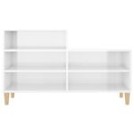 vidaXL Botník lesklý biely 102x36x60 cm spracované drevo – Obrázok 5