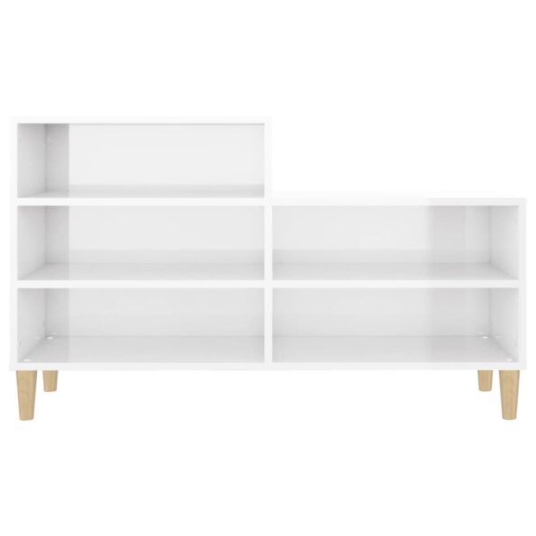 vidaXL Botník lesklý biely 102x36x60 cm spracované drevo – Obrázok 5