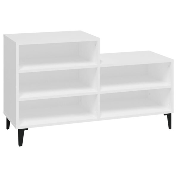 vidaXL Botník biely 102x36x60 cm spracované drevo – Obrázok 2