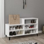 vidaXL Botník biely 102x36x60 cm spracované drevo – Obrázok 6