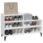 vidaXL Botník biely 102x36x60 cm spracované drevo – Obrázok 7