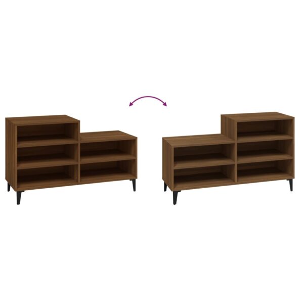 vidaXL Botník hnedý dub 102x36x60 cm spracované drevo – Obrázok 5