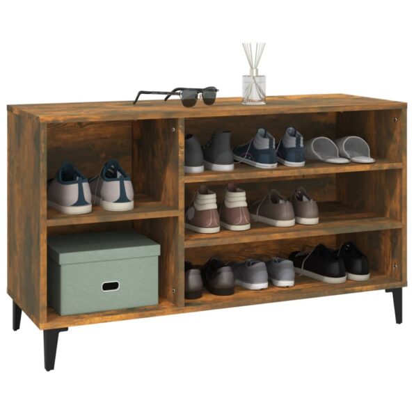 vidaXL Botník dymový dub 102x36x60 cm spracované drevo – Obrázok 4