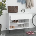 vidaXL Botník biely 70x36x60 cm spracované drevo – Obrázok 3