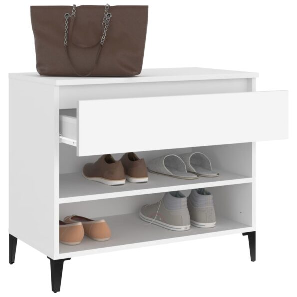 vidaXL Botník biely 70x36x60 cm spracované drevo – Obrázok 4