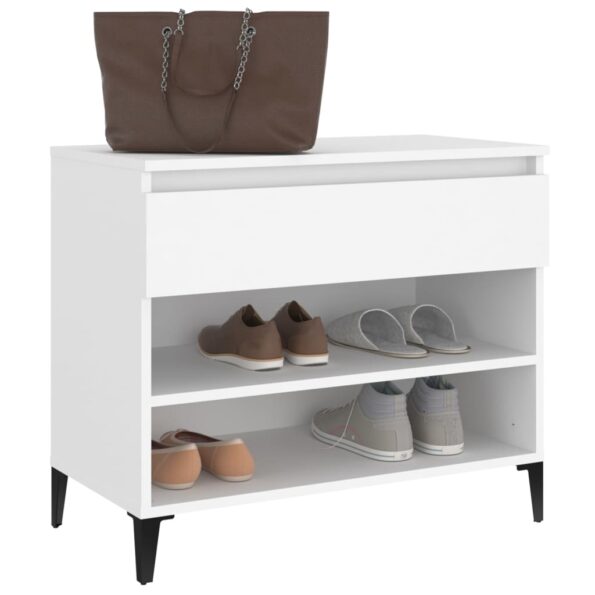 vidaXL Botník biely 70x36x60 cm spracované drevo – Obrázok 5