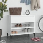vidaXL Botník biely 70x36x60 cm spracované drevo
