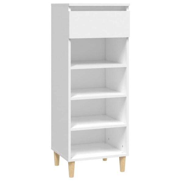 vidaXL Botník biely 40x36x105 cm spracované drevo – Obrázok 2