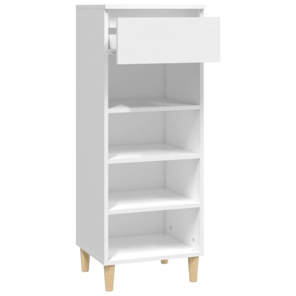 vidaXL Botník biely 40x36x105 cm spracované drevo – Obrázok 4