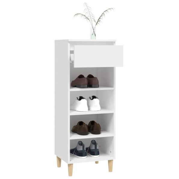vidaXL Botník biely 40x36x105 cm spracované drevo – Obrázok 7