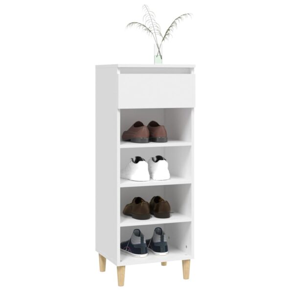 vidaXL Botník biely 40x36x105 cm spracované drevo – Obrázok 8