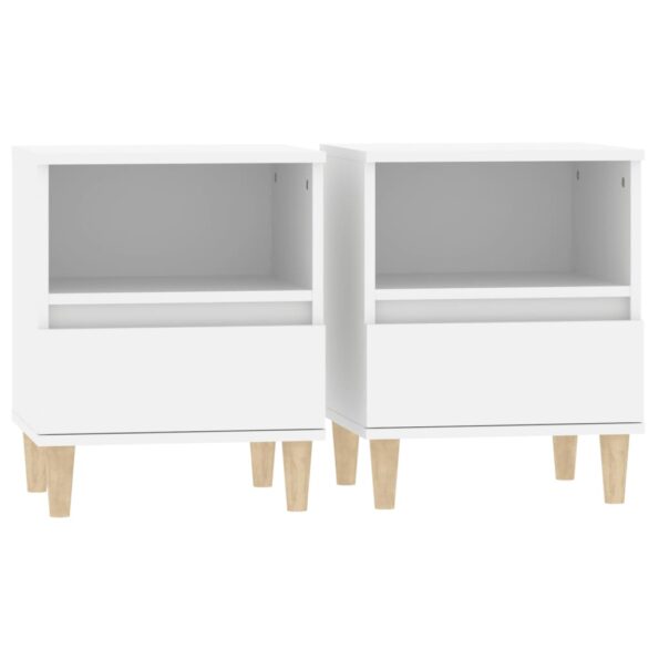 vidaXL Nočné stolíky 2 ks biele 40x35x50 cm – Obrázok 2