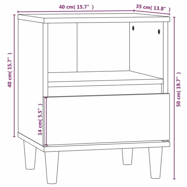 vidaXL Nočné stolíky 2 ks čierne 40x35x50 cm – Obrázok 11