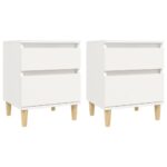 vidaXL Nočné stolíky 2 ks biele 40x35x50 cm – Obrázok 2