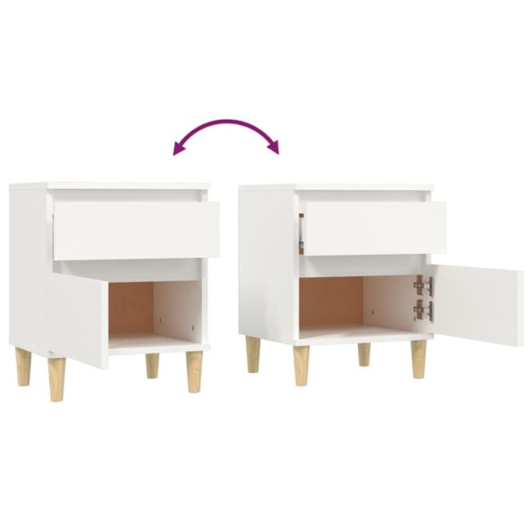 vidaXL Nočné stolíky 2 ks biele 40x35x50 cm – Obrázok 9