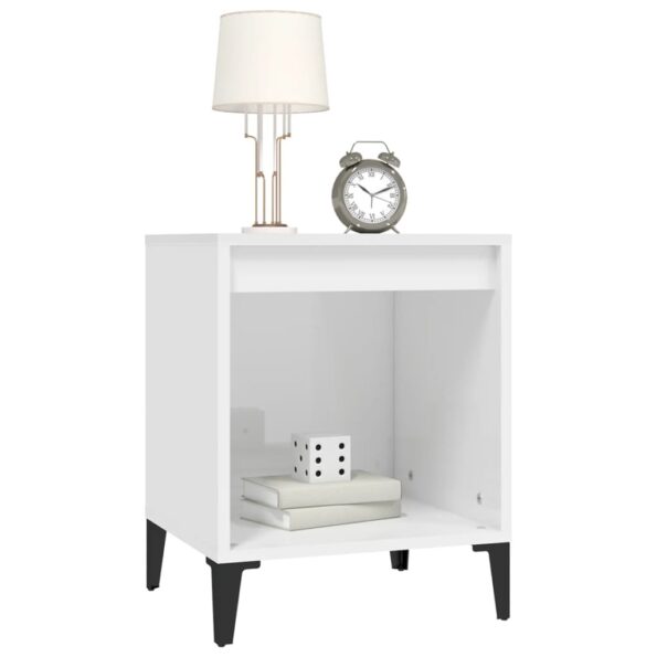 vidaXL Nočné stolíky 2 ks lesklé biele 40x35x50 cm – Obrázok 4