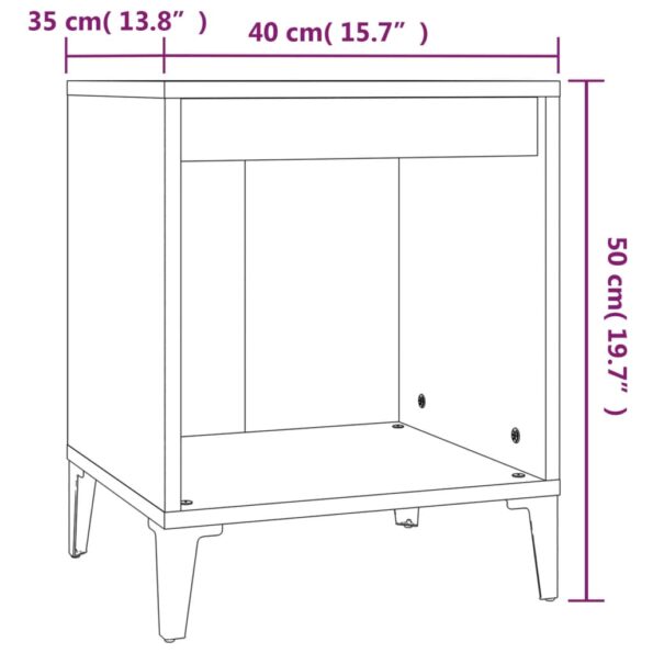 vidaXL Nočné stolíky 2 ks lesklé biele 40x35x50 cm – Obrázok 9