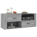 vidaXL TV skrinka sivý dub sonoma 100x35x40 cm spracované drevo – Obrázok 4