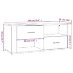 vidaXL TV skrinka sivý dub sonoma 100x35x40 cm spracované drevo – Obrázok 10