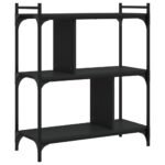 vidaXL Knižnica 3-poschodová čierna 76x32x88 cm kompozitné drevo – Obrázok 6