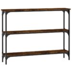 vidaXL Konzolový stolík dymový dub 100x22,5x75 cm kompozitné drevo – Obrázok 2