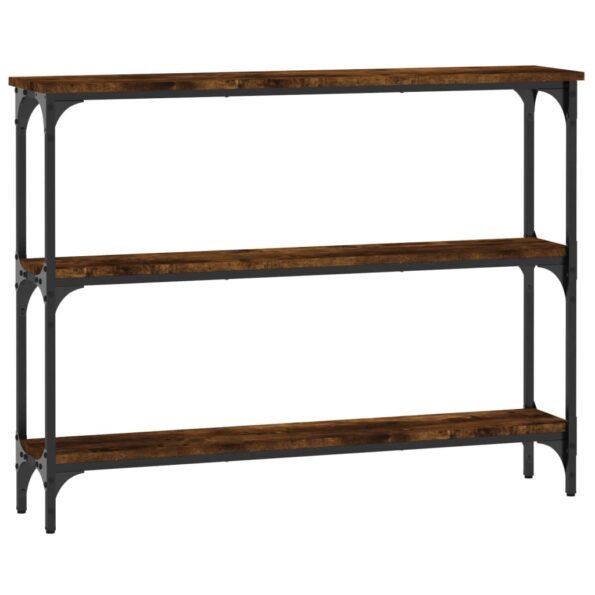 vidaXL Konzolový stolík dymový dub 100x22,5x75 cm kompozitné drevo – Obrázok 2