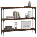 vidaXL Konzolový stolík dymový dub 100x22,5x75 cm kompozitné drevo – Obrázok 3