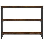 vidaXL Konzolový stolík dymový dub 100x22,5x75 cm kompozitné drevo – Obrázok 4