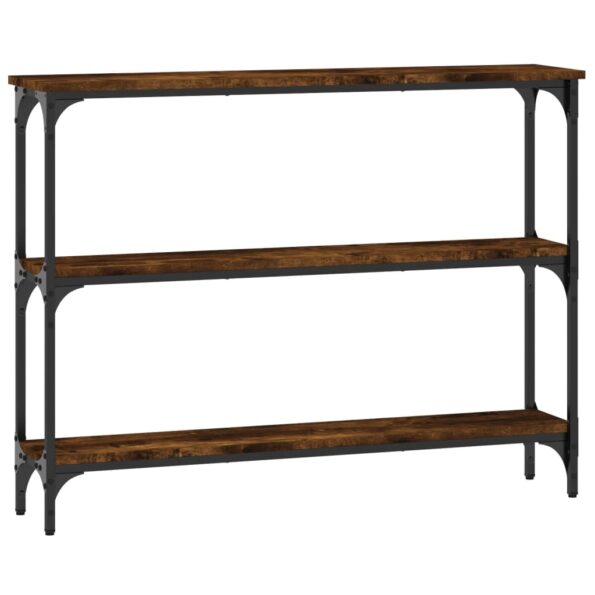 vidaXL Konzolový stolík dymový dub 100x22,5x75 cm kompozitné drevo – Obrázok 6