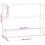 vidaXL Konzolový stolík dymový dub 100x22,5x75 cm kompozitné drevo – Obrázok 9