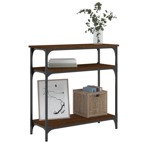 vidaXL Konzolový stolík hnedý dub 75x29x75 cm kompozitné drevo – Obrázok 3