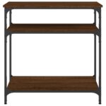 vidaXL Konzolový stolík hnedý dub 75x29x75 cm kompozitné drevo – Obrázok 4