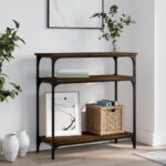 vidaXL Konzolový stolík hnedý dub 75x29x75 cm kompozitné drevo