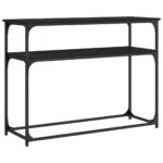 vidaXL Konzolový stolík čierny 100x35,5x75 cm kompozitné drevo – Obrázok 2