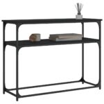 vidaXL Konzolový stolík čierny 100x35,5x75 cm kompozitné drevo – Obrázok 3