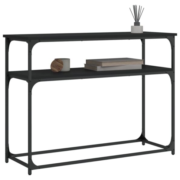 vidaXL Konzolový stolík čierny 100x35,5x75 cm kompozitné drevo – Obrázok 3