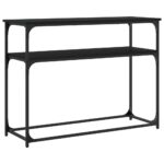 vidaXL Konzolový stolík čierny 100x35,5x75 cm kompozitné drevo – Obrázok 6