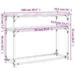 vidaXL Konzolový stolík čierny 100x35,5x75 cm kompozitné drevo – Obrázok 9