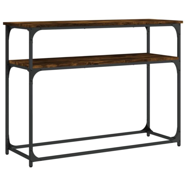 vidaXL Konzolový stolík dymový dub 100x35,5x75 cm kompozitné drevo – Obrázok 2