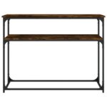 vidaXL Konzolový stolík dymový dub 100x35,5x75 cm kompozitné drevo – Obrázok 4