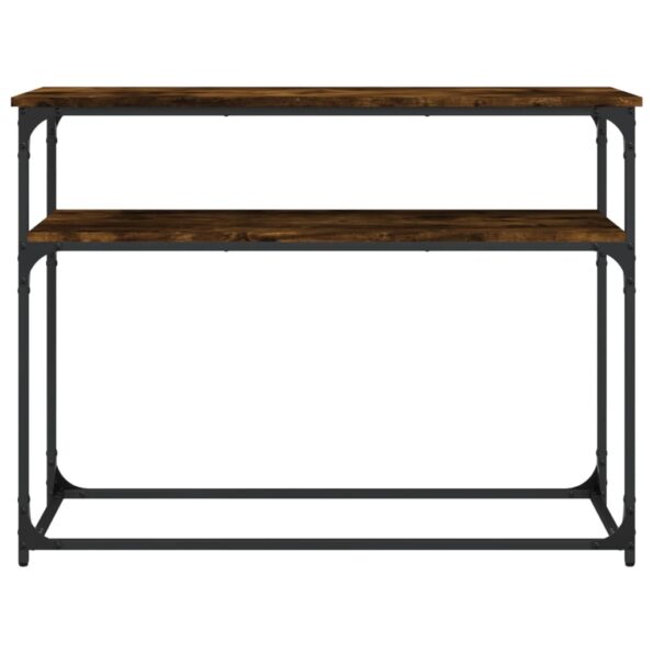 vidaXL Konzolový stolík dymový dub 100x35,5x75 cm kompozitné drevo – Obrázok 4